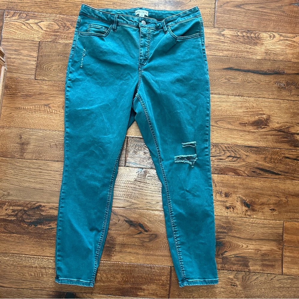 Ava & Viv Teal Skinny Jeans